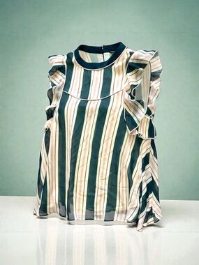 Striped Top with Ruffle Sleeves by Scotch & Soda NWOT Large